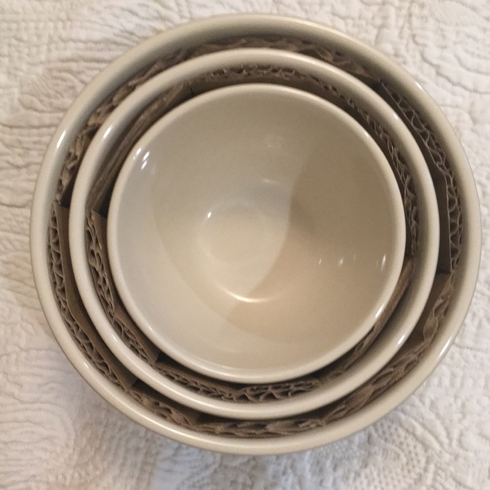3 Longaberger sage stacking bowls - Picture 2 of 4